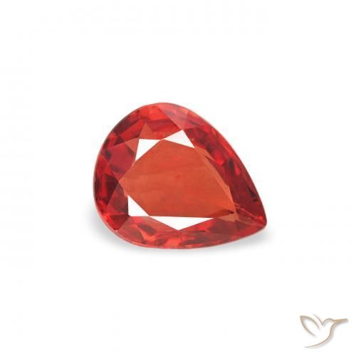 0.37 ct Red Sapphire Stone, Natural Sapphire in Pear Facet Shape for Sale