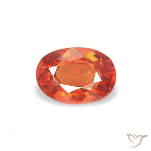 0.55ct Natural Reddish Orange Sapphire, Oval, VVS-VS