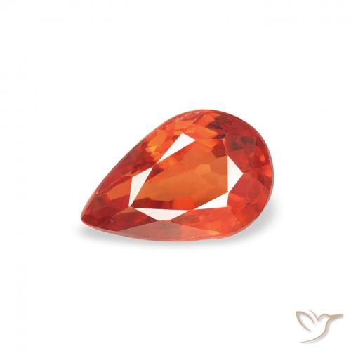 0.50ct Natural Reddish Orange Sapphire, Pear Shape, VS