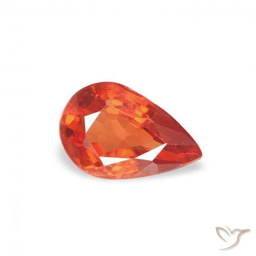 0.50 ct Red Sapphire Stone, Natural Sapphire in Pear Facet Shape for Sale
