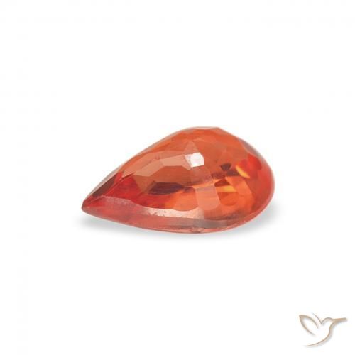 Sapphire Gemstone in 6 x 4 mm (calibrated) Size for Sale, Sapphire Stone in Reddish Orange Color