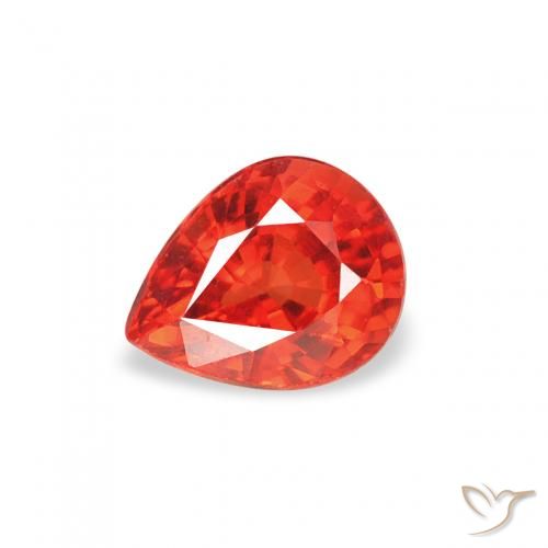 0.48ct Natural Fire Red Sapphire, Pear Shape, VS