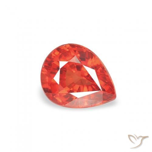 0.48 ct Red Sapphire Stone, Natural Sapphire in Pear Facet Shape for Sale