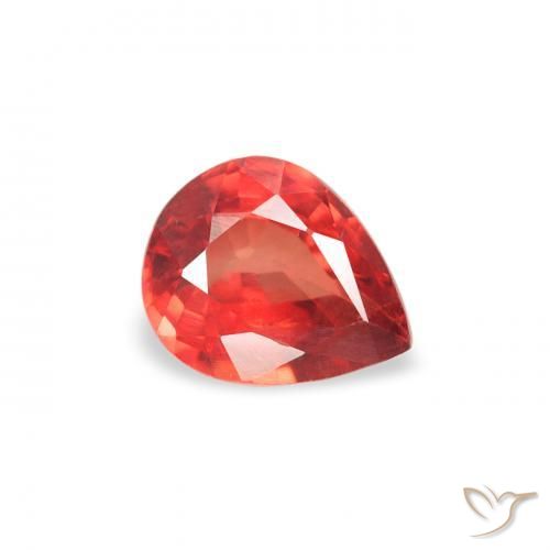 0.41 ct Red Sapphire Stone, Natural Sapphire in Pear Facet Shape for Sale