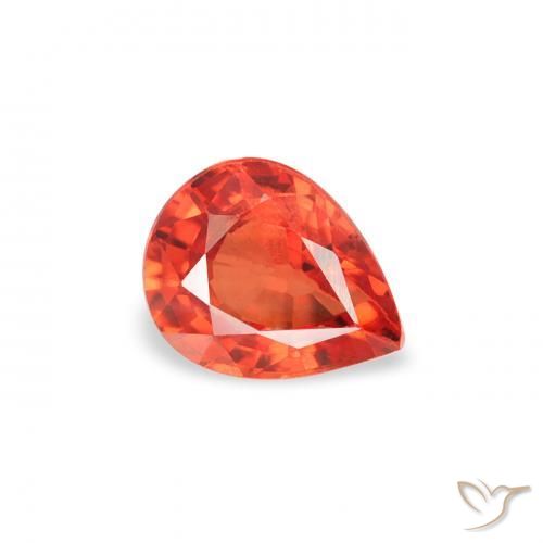 0.46 ct Red Sapphire Stone, Natural Sapphire in Pear Facet Shape for Sale