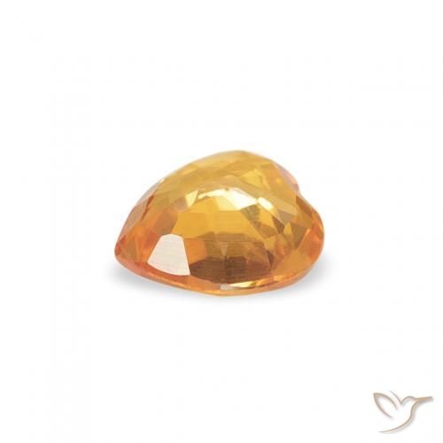 Sapphire Gemstone in 4.5 x 4.4 mm Size for Sale, Sapphire Stone in Medium Orange Color
