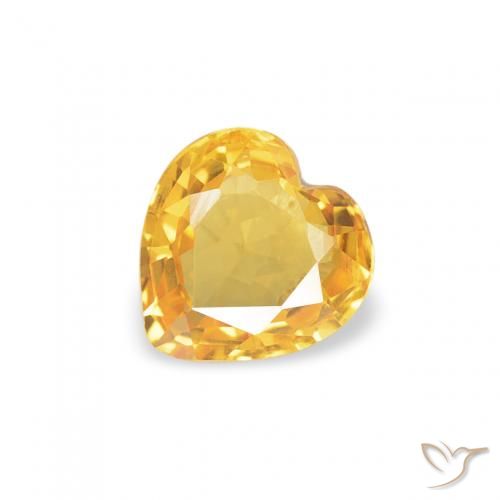0.41ct Natural Medium Gold Sapphire, Heart, VVS