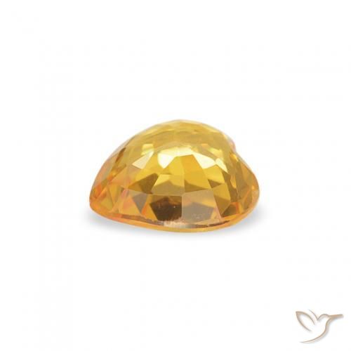 Sapphire Gemstone in 4.6 x 4.5 mm Size for Sale, Sapphire Stone in Medium Gold Color