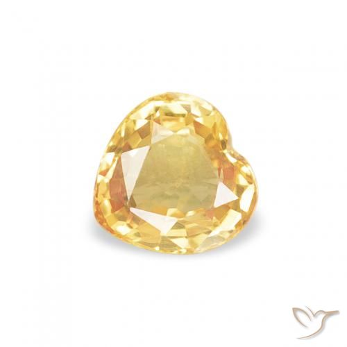 0.43ct Natural Gold Sapphire, Heart, VVS