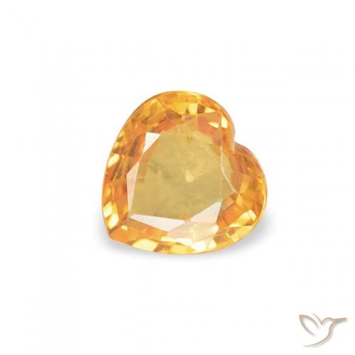 0.39ct Natural Medium Light-Orange Sapphire, Heart, VVS