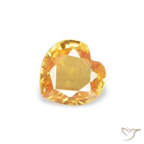 0.35ct Natural Medium Dark-Golden Sapphire, Heart, VVS