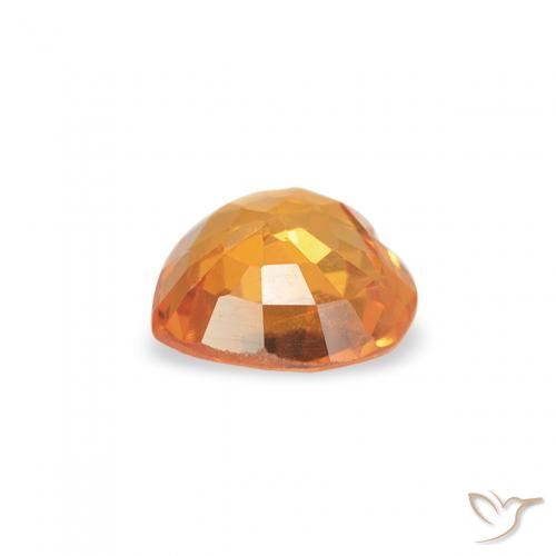 Sapphire Gemstone in 4.6 x 4.5 mm Size for Sale, Sapphire Stone in Medium Orange Color