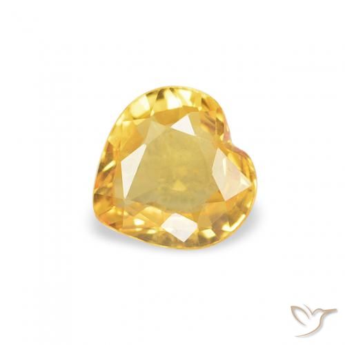 0.35ct Natural Golden Sapphire, Heart, VVS