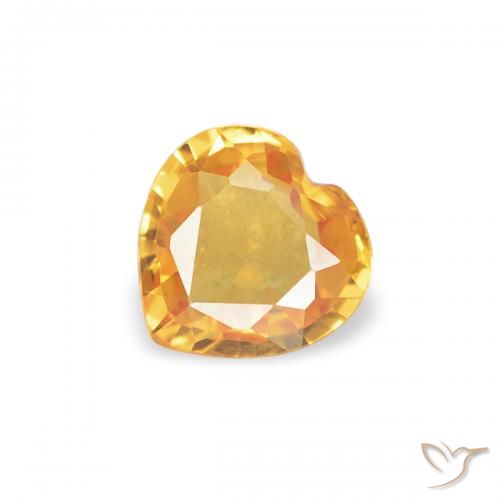 0.31ct Natural Medium Golden Sapphire, Heart, VVS