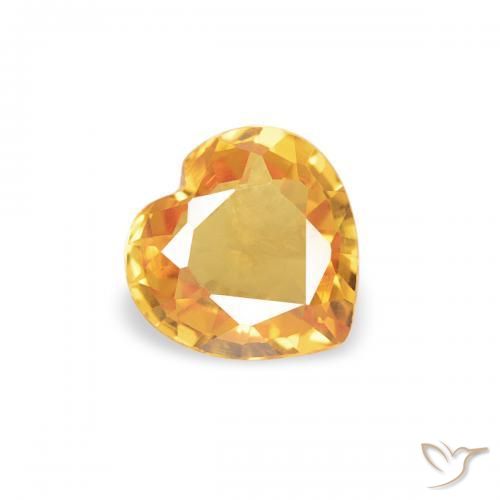 0.31 ct Golden Sapphire Stone, Natural Sapphire in Heart Facet Shape for Sale