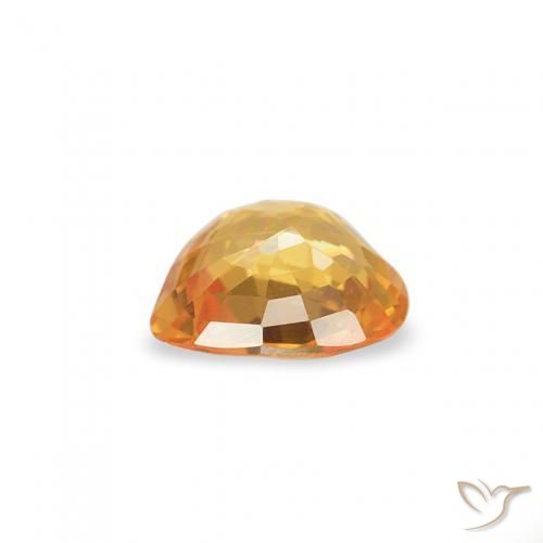 Sapphire Gemstone in 4.5 x 4.4 mm Size for Sale, Sapphire Stone in Honey Orange Color