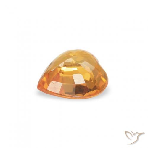 Sapphire Gemstone in 4.6 x 4.5 mm Size for Sale, Sapphire Stone in Medium Orange Color