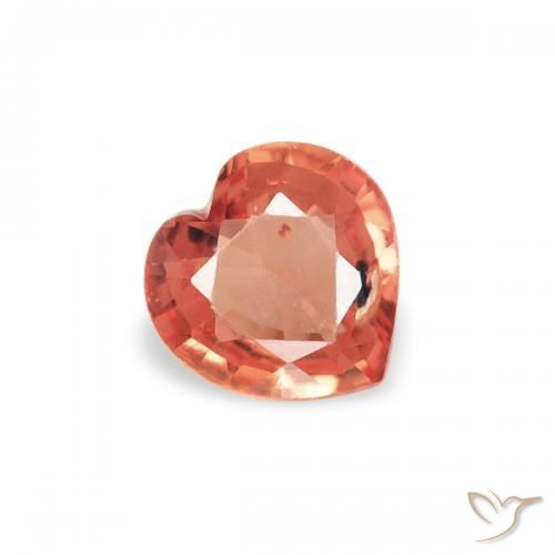 0.30 ct Red Sapphire Stone, Natural Sapphire in Heart Facet Shape for Sale