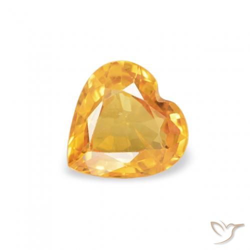 0.43ct Natural Orange-Gold Sapphire, Heart, VS