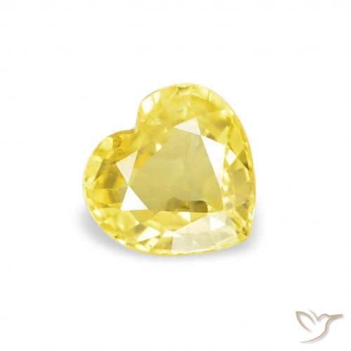 0.39ct Natural Medium Light-Yellow Sapphire, Heart, VS