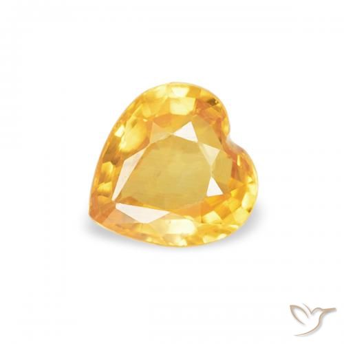 0.37ct Natural Medium Gold Sapphire, Heart, VS