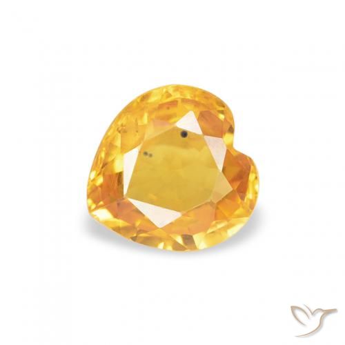 0.44ct Natural Bright Gold Sapphire, Heart, VS