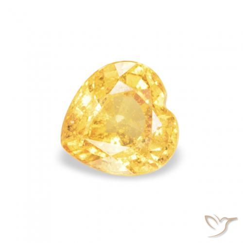 0.47ct Natural Medium Golden Sapphire, Heart, VS-SI
