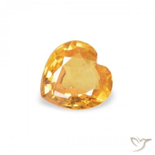 0.29ct Natural Medium Orange Sapphire, Heart, VS