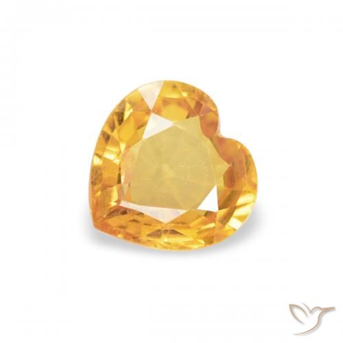 0.42ct Natural Orange-Gold Sapphire, Heart, VS