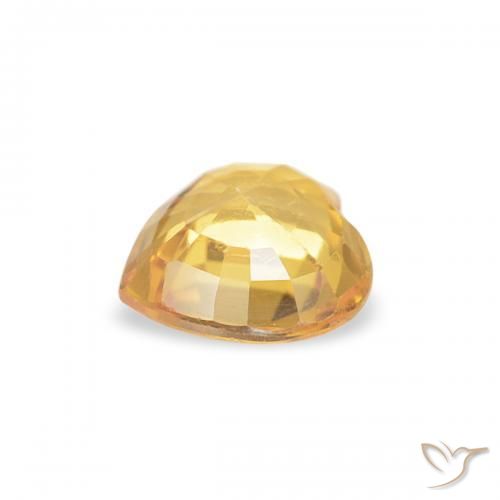 Sapphire Gemstone in 4.6 x 4.5 mm Size for Sale, Sapphire Stone in Orange-Gold Color