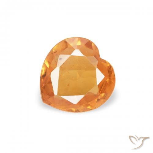 0.33ct Natural Medium Orange Sapphire, Heart, VS