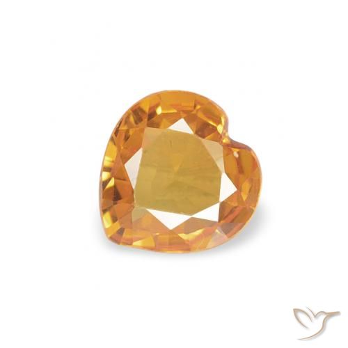 0.32ct Natural Gold Sapphire, Heart, VVS-VS