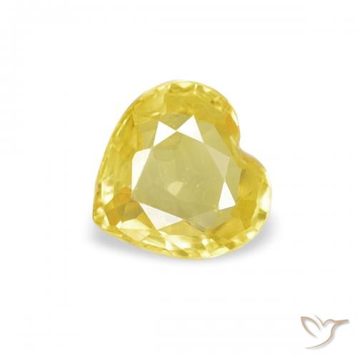 0.38ct Natural Yellow Sapphire, Heart, VVS-VS