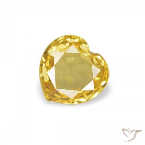 0.36ct Natural Honey Yellow Sapphire, Heart, VVS-VS