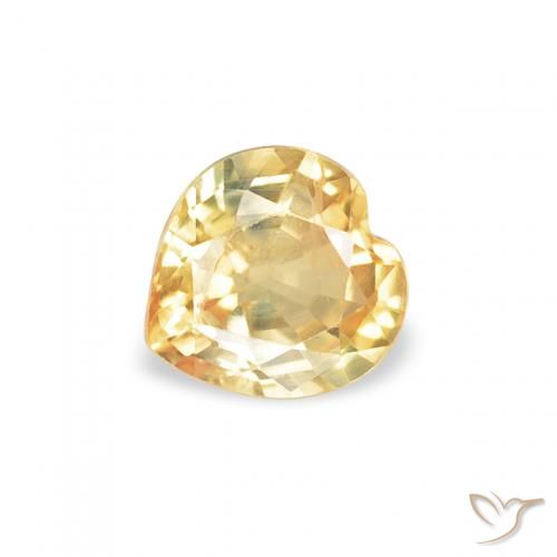 0.40ct Natural Light Gold Sapphire, Heart, VS