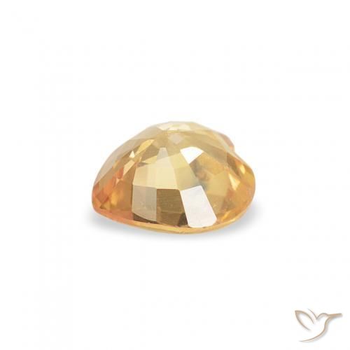 Sapphire Gemstone in 4.6 x 4.5 mm Size for Sale, Sapphire Stone in Light Gold Color