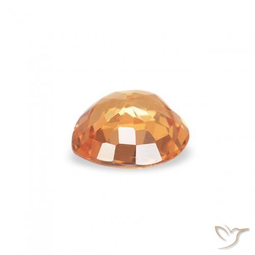 Sapphire Gemstone in 4.4 x 4.3 mm Size for Sale, Sapphire Stone in Bright Orange Color