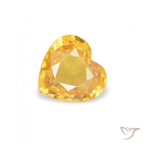 0.37ct Natural Medium Gold Sapphire, Heart, VS