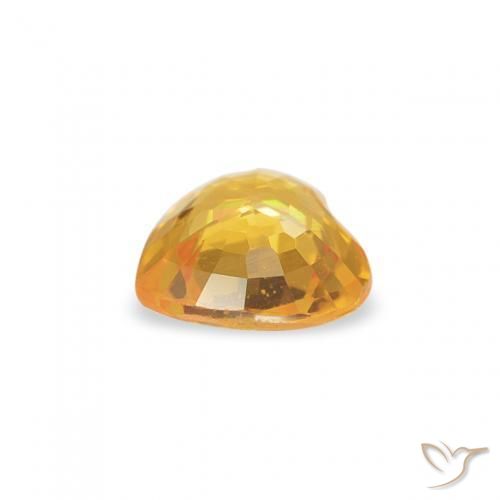 Sapphire Gemstone in 4.7 x 4.5 mm Size for Sale, Sapphire Stone in Medium Gold Color
