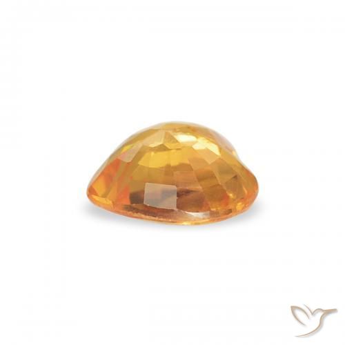 Sapphire Gemstone in 4.6 x 4.4 mm Size for Sale, Sapphire Stone in Medium Orange Color