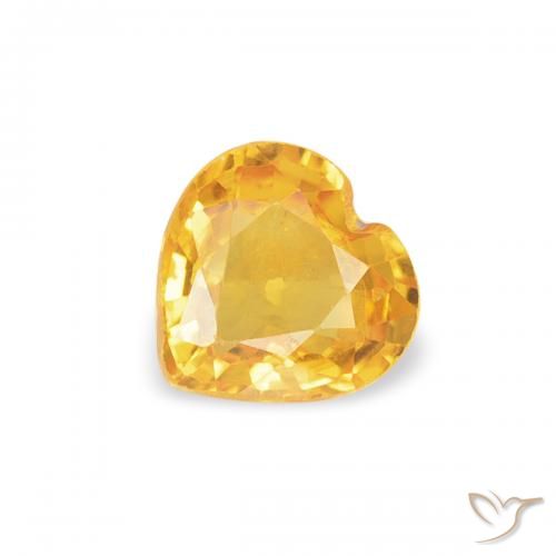 0.38ct Natural Bright Gold Sapphire, Heart, VS