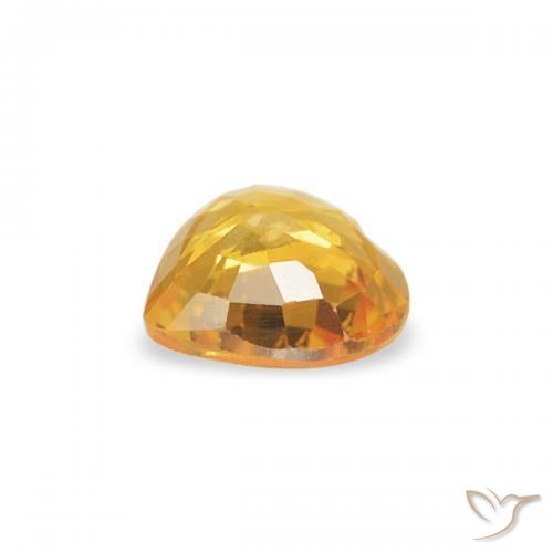 Sapphire Gemstone in 4.5 x 4.4 mm Size for Sale, Sapphire Stone in Bright Gold Color