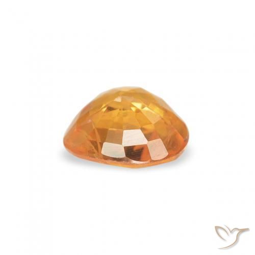 Sapphire Gemstone in 4.7 x 4.5 mm Size for Sale, Sapphire Stone in Medium Orange Color