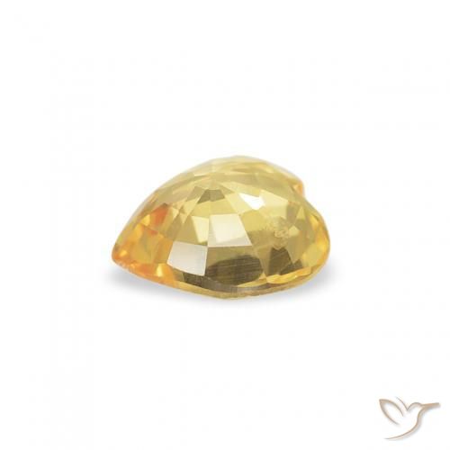 Sapphire Gemstone in 4.6 x 4.5 mm Size for Sale, Sapphire Stone in Golden Orange Color