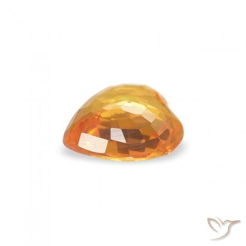 Sapphire Gemstone in 4.7 x 4.7 mm Size for Sale, Sapphire Stone in Medium Orange Color