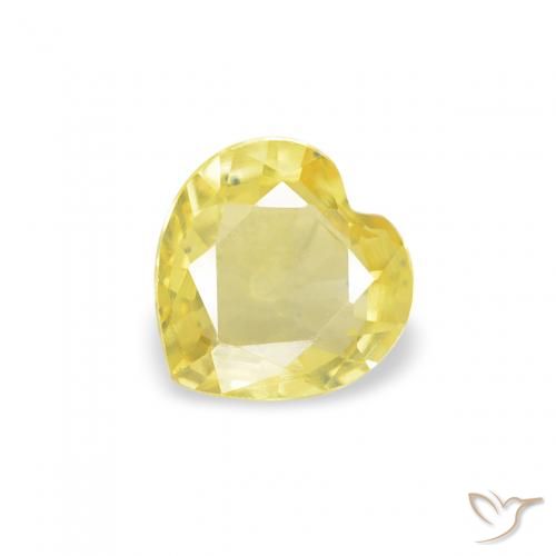 0.36ct Natural Light Yellow Sapphire, Heart, VS