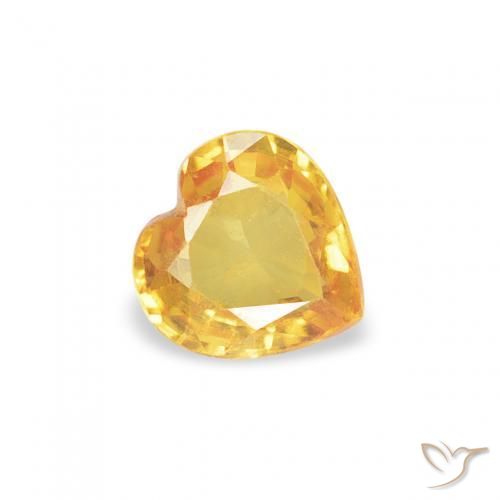 0.38ct Natural Golden Sapphire, Heart, VS