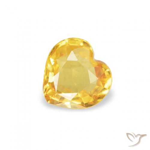 0.38ct Natural Golden Sapphire, Heart, VS
