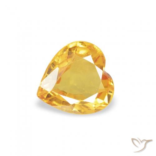 0.37ct Natural Golden Sapphire, Heart, VS