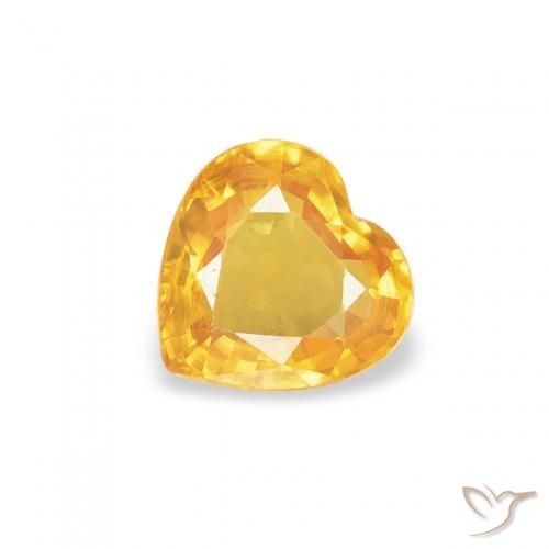 0.40ct Natural Golden Sapphire, Heart, VS
